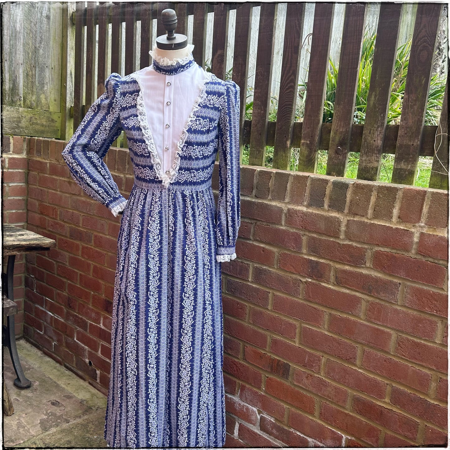 Vintage 70s Dollyrockers Prairie Maxi Dress