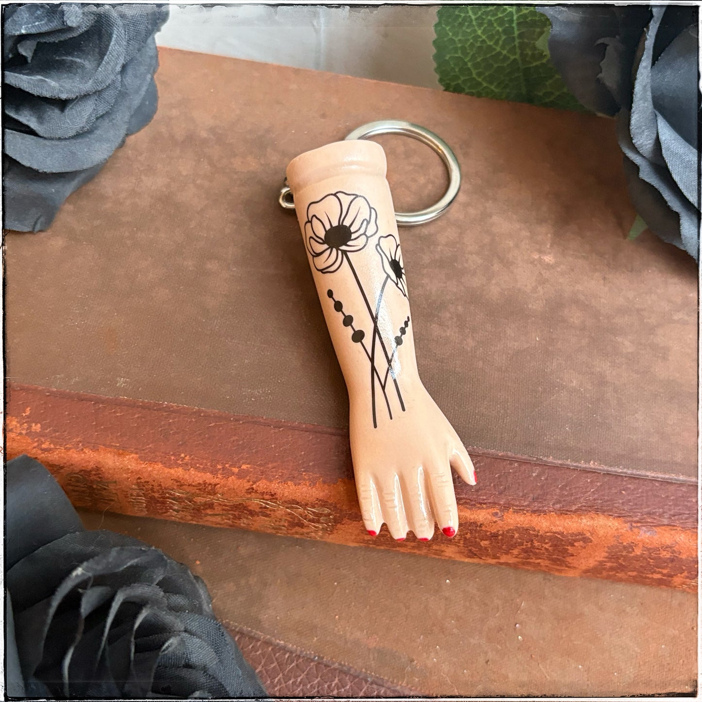 Doll Arm Key Ring - Poppies