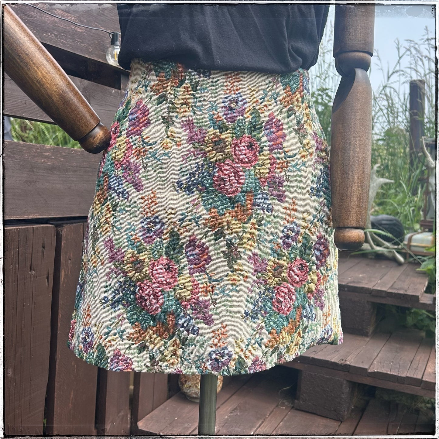 Vintage 80s Tapestry Mini Skirt