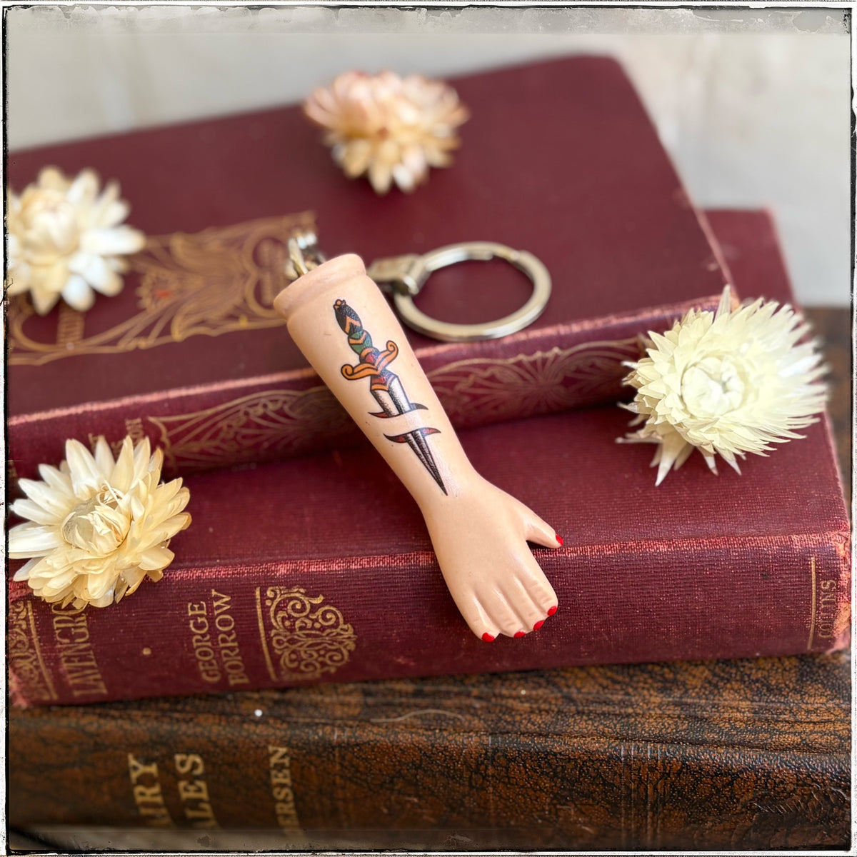 Porcelain Doll Arm Key Ring - Dagger
