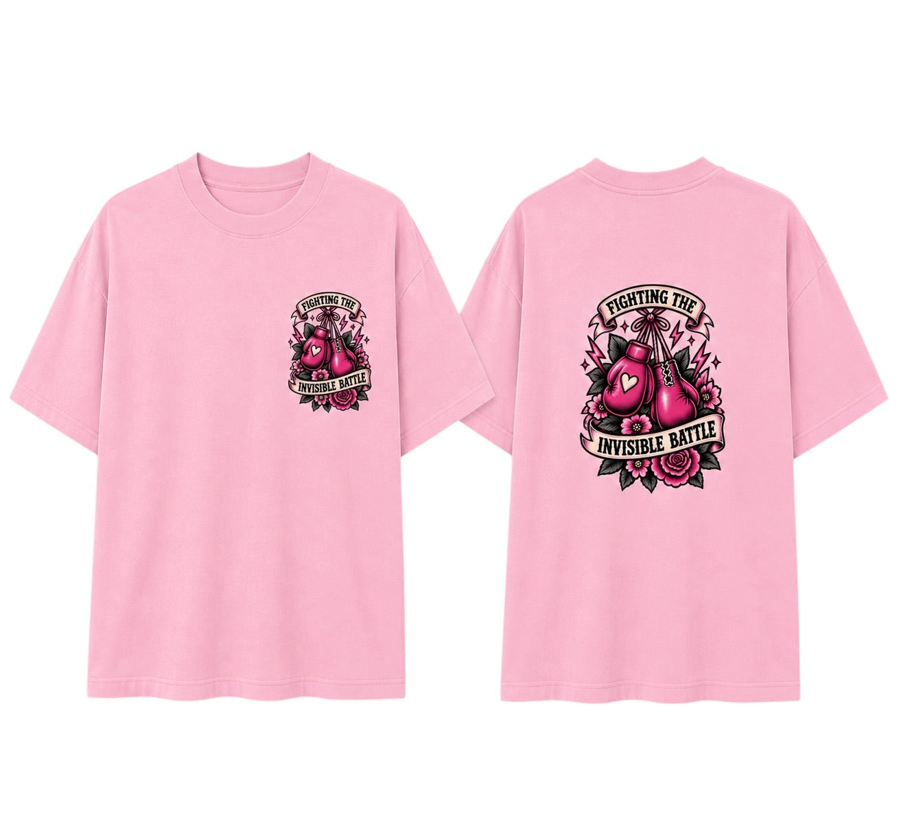 Pink Tee - Fighting The Invisible Battle