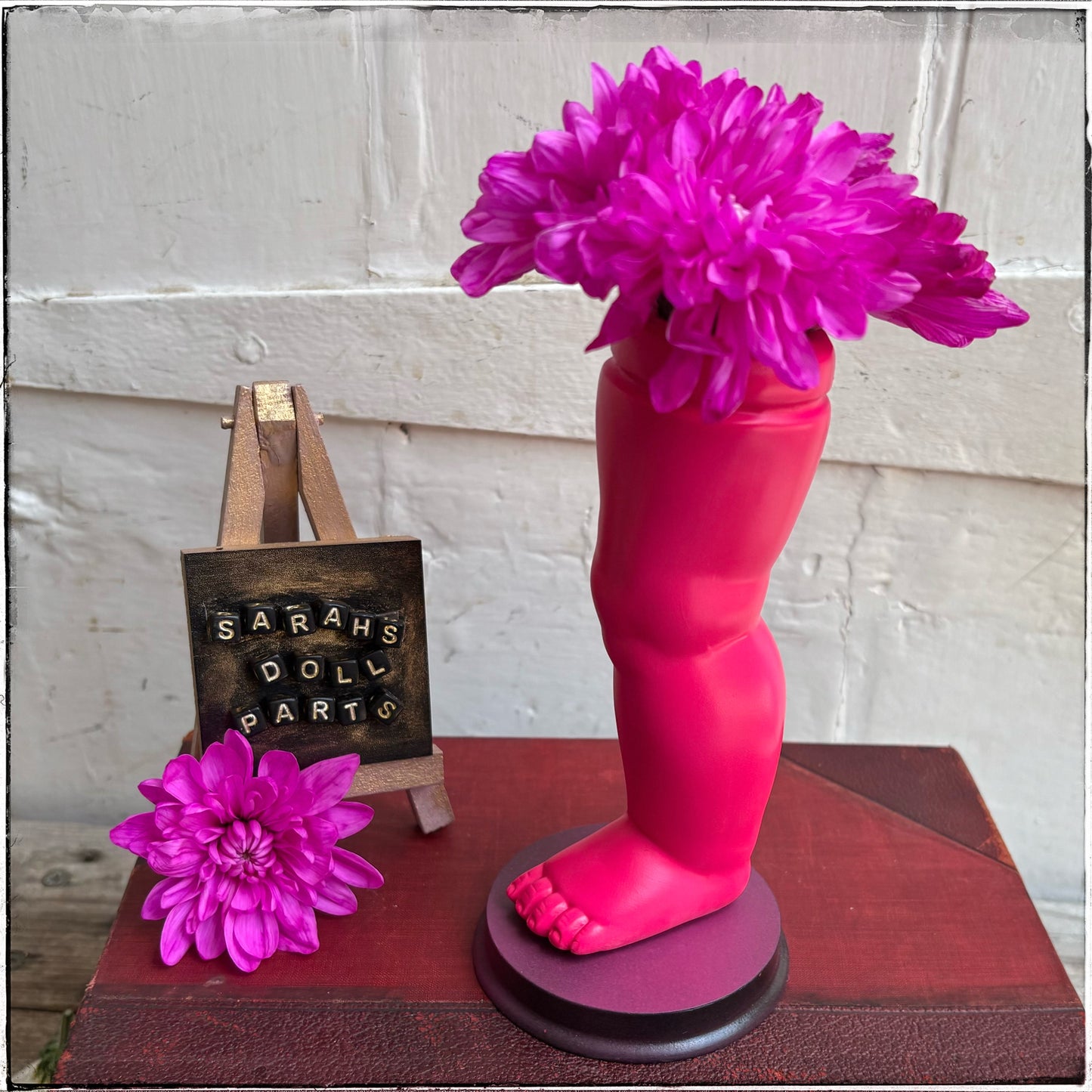 Large Doll Leg Vase - Neon Pink