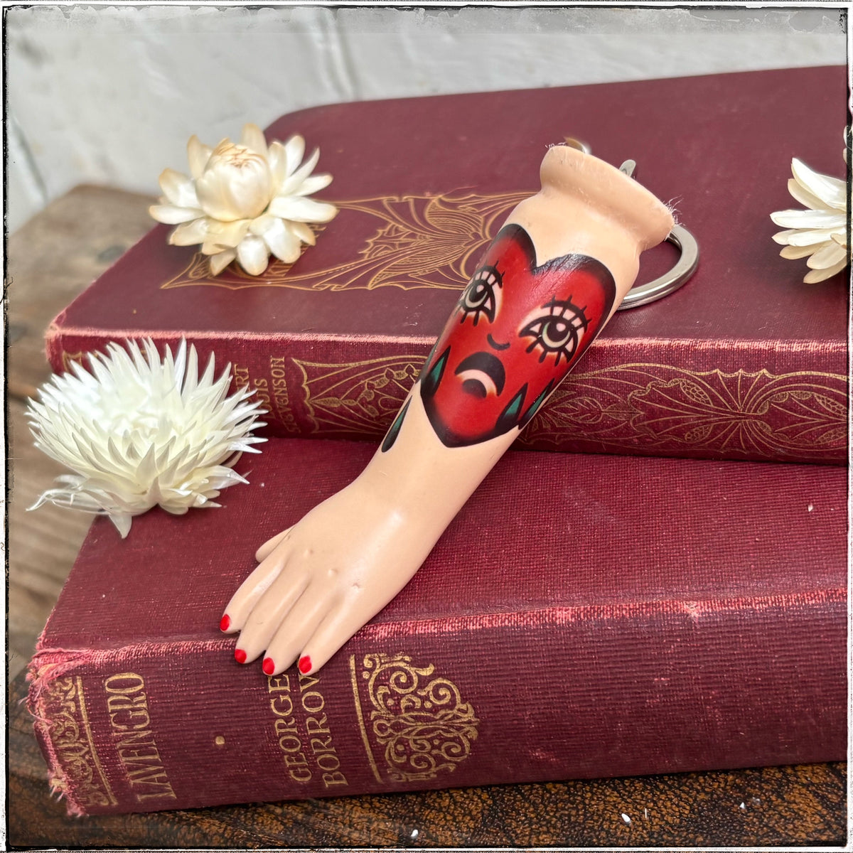 Porcelain Doll Arm Key Ring - Broken Heart
