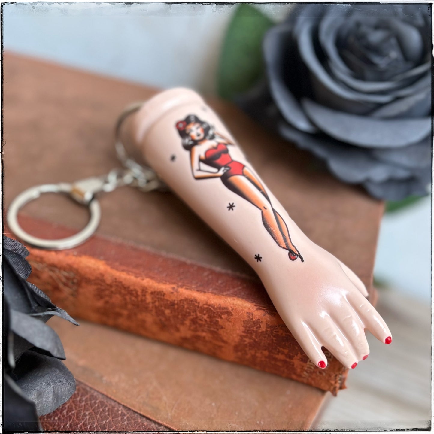 Large Doll Arm Key Ring - Pin-Up