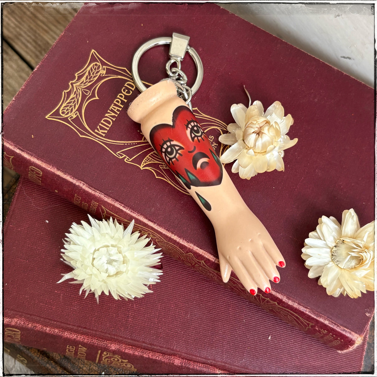 Porcelain Doll Arm Key Ring - Broken Heart