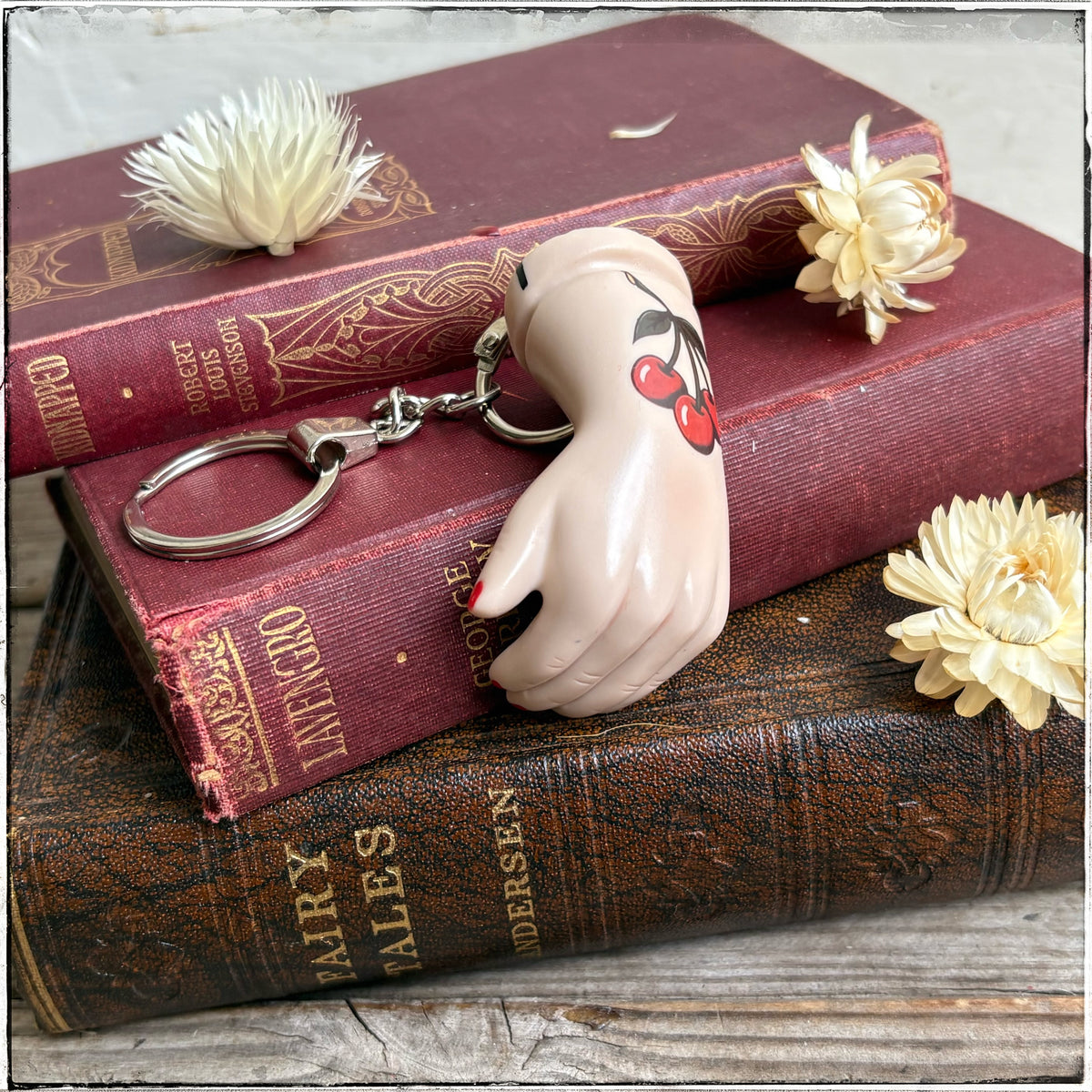 Porcelain Doll Arm Key Ring - Cherry