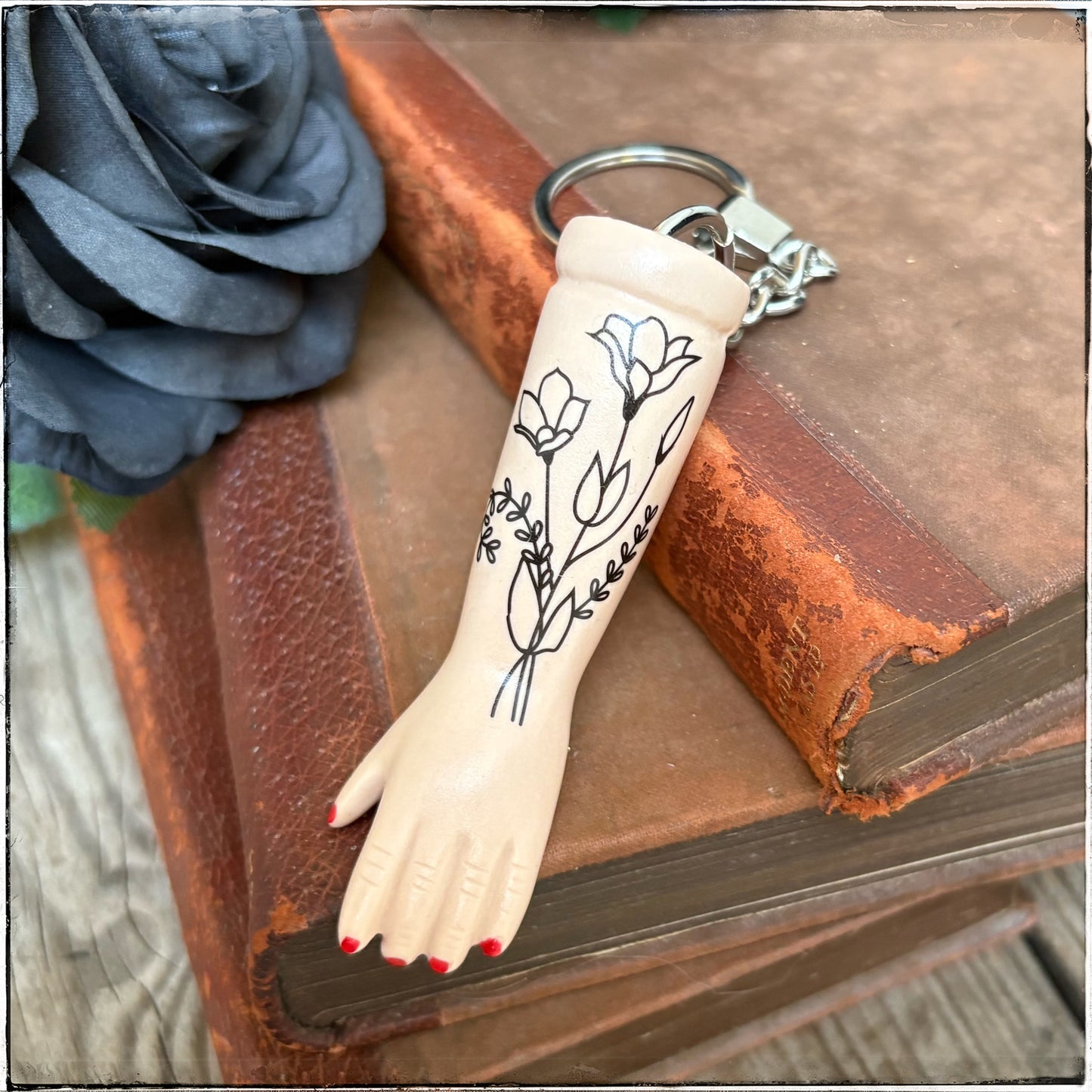 Doll Arm Key Ring - Flowers