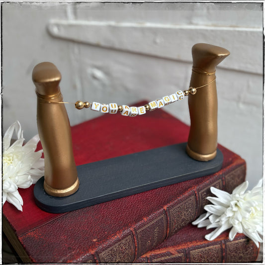 Large Recycled Porcelain Doll Leg Sign Holder - You Are Magic