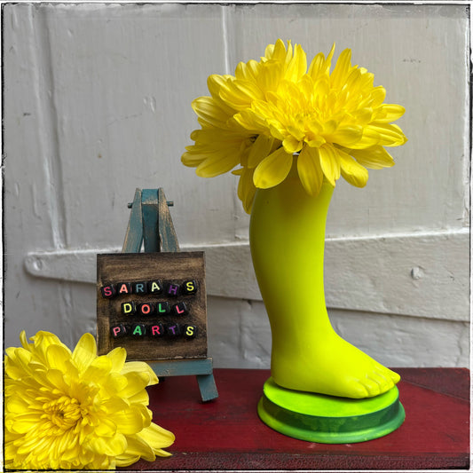 Large Doll Leg Vase - Neon Yellow