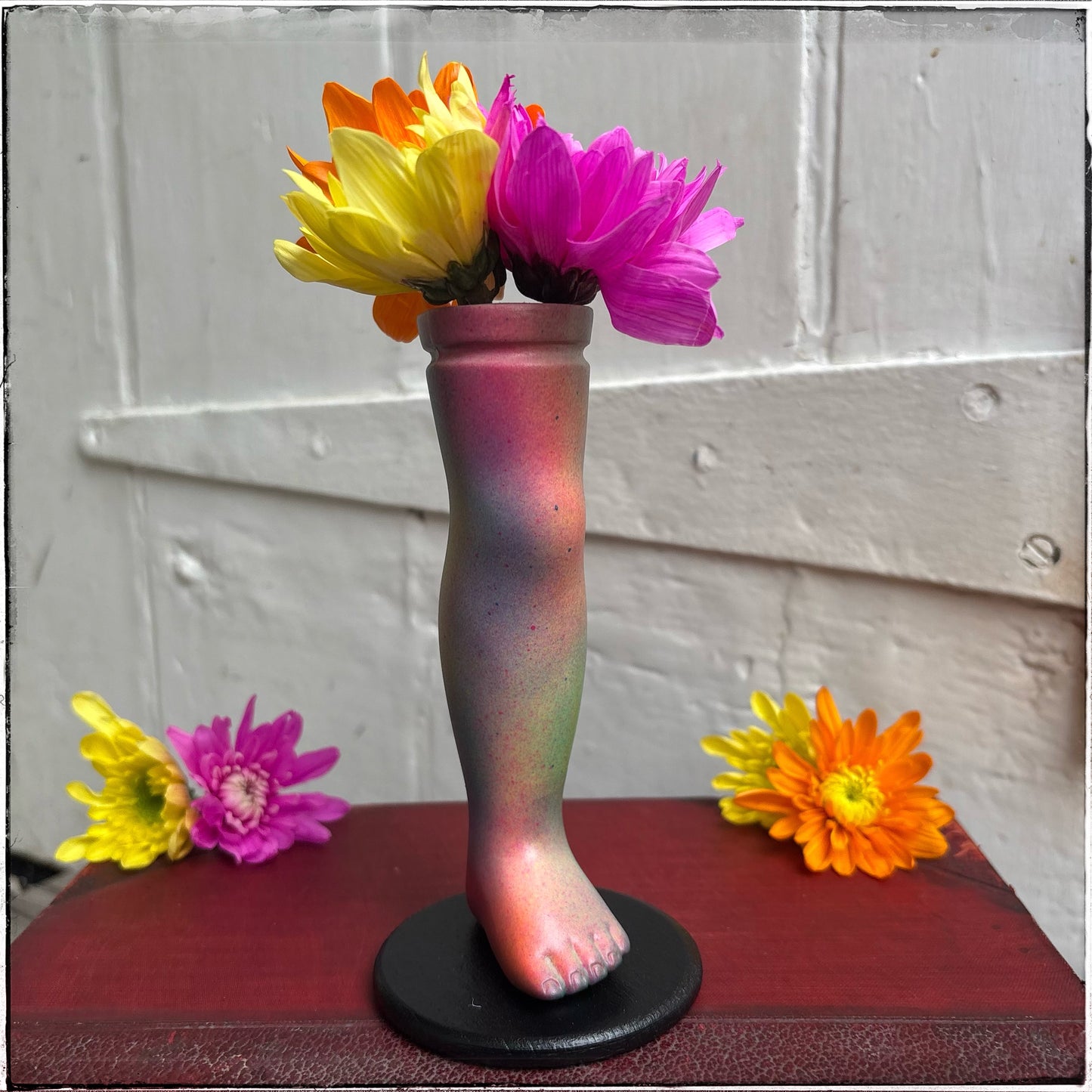 Large Doll Leg Vase - Rainbow