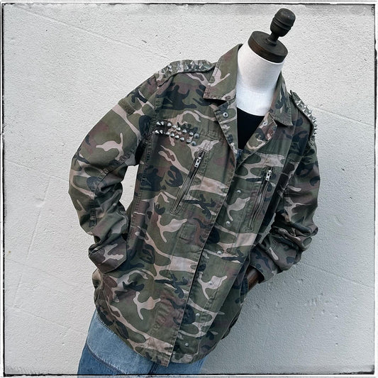 Topshop Studded Camo Jacket