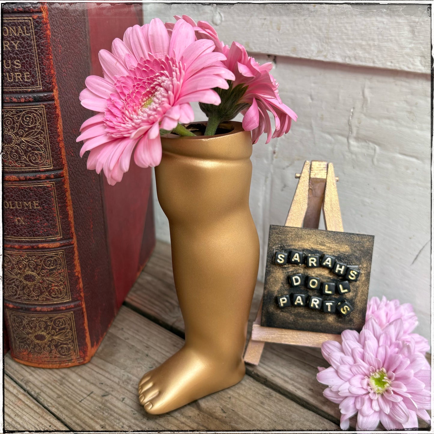 Large Doll Leg Vase - Gold