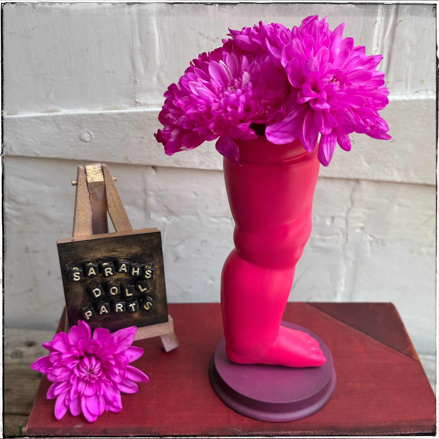 Large Doll Leg Vase - Neon Pink