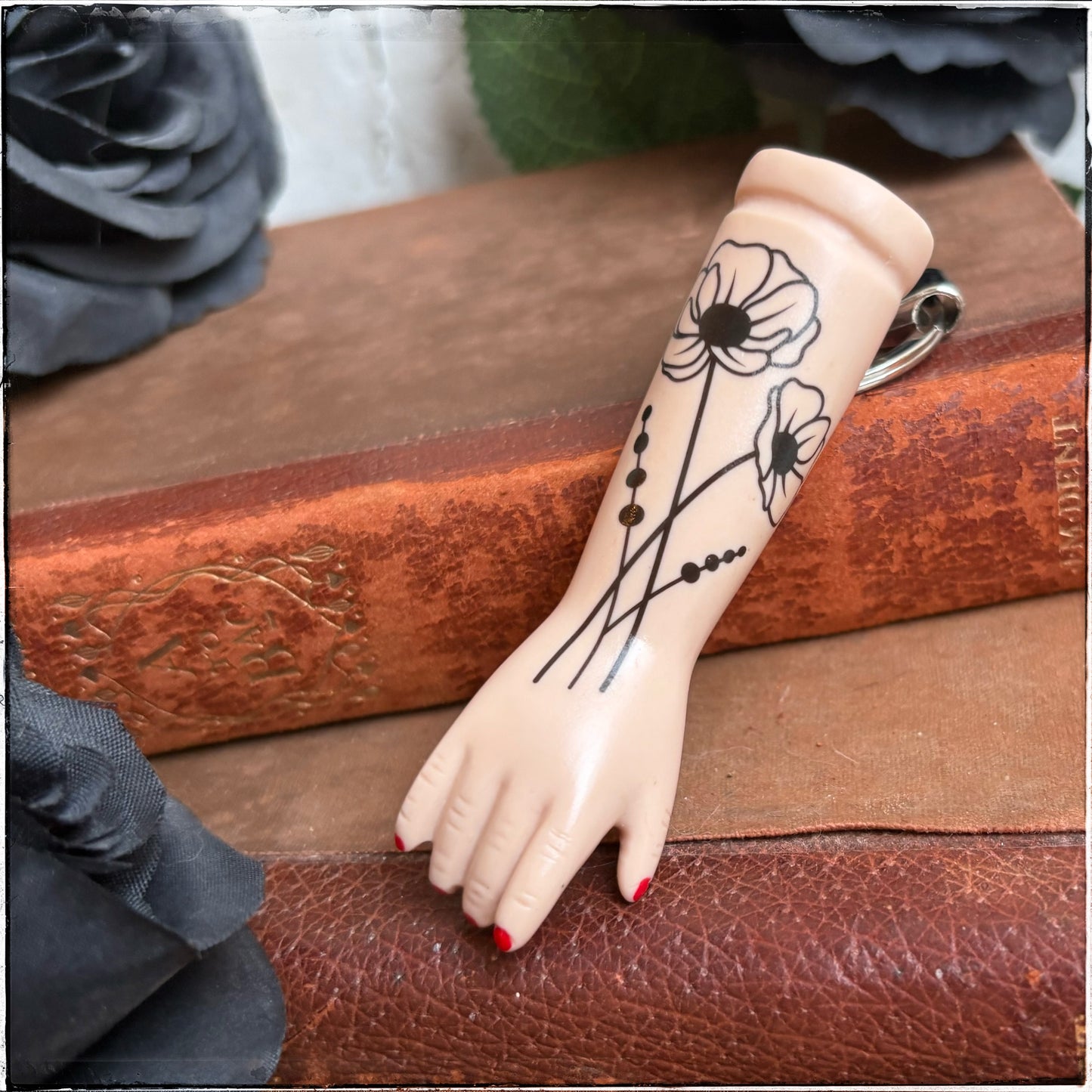Doll Arm Key Ring - Poppies