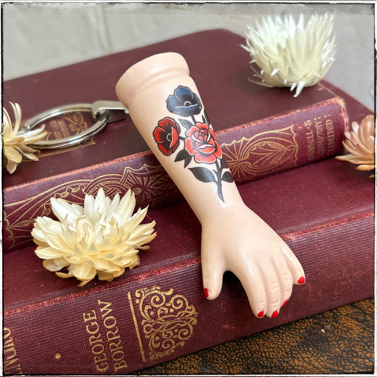 Porcelain Doll Arm Key Ring - Bouquet