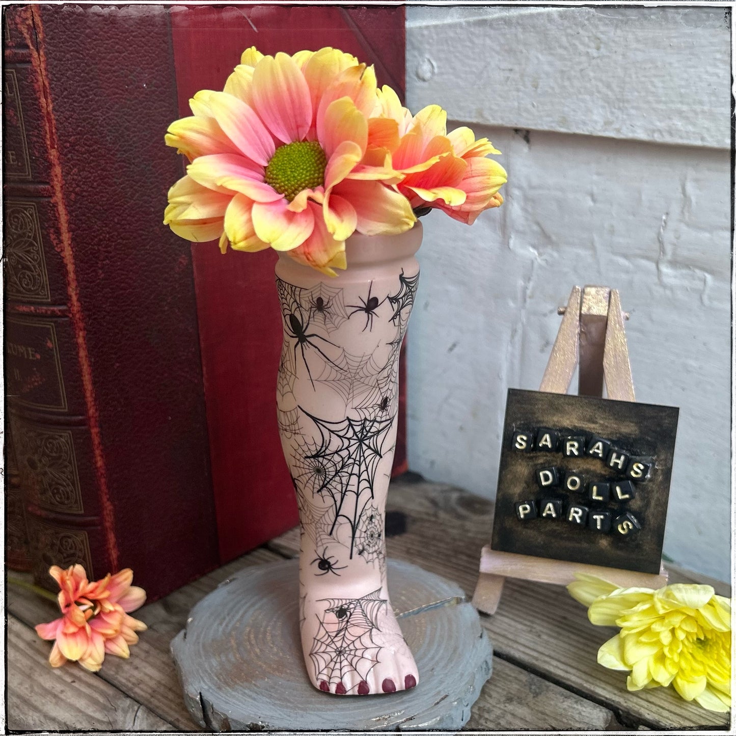 Doll Leg Vase - Spiderwebs