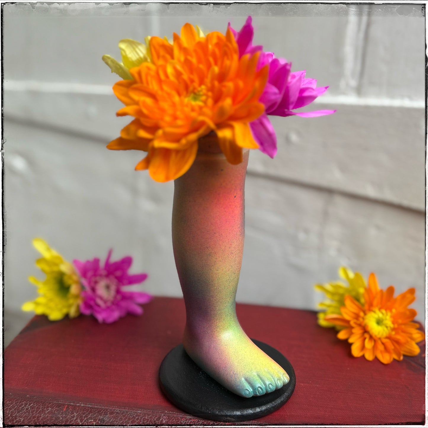 Large Doll Leg Vase - Rainbow
