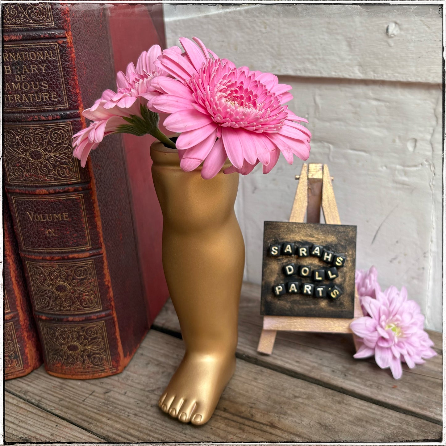 Large Doll Leg Vase - Gold