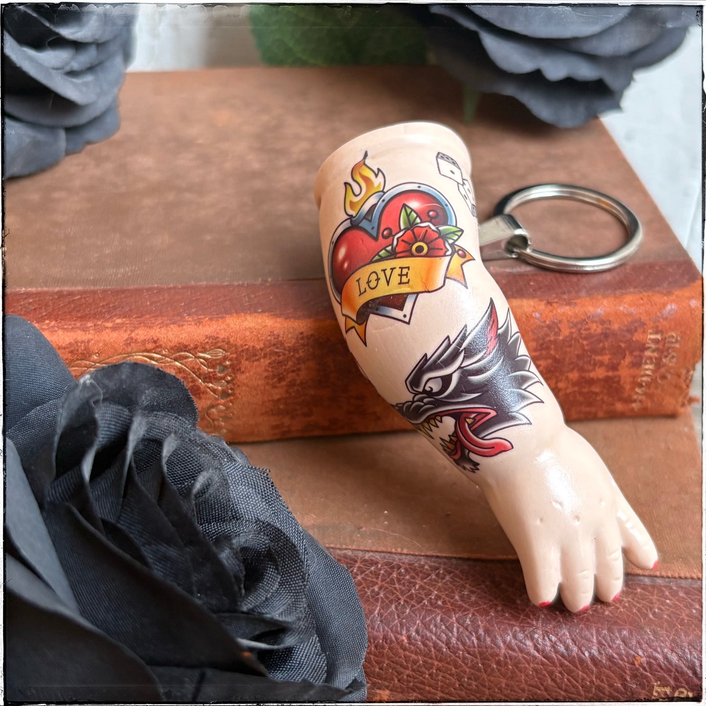 Large Doll Arm Key Ring - LOVE