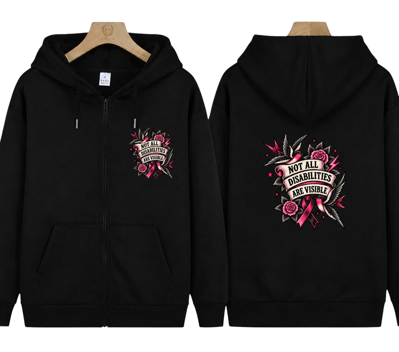 Black Hoody - Not All Disabilities Are Visible