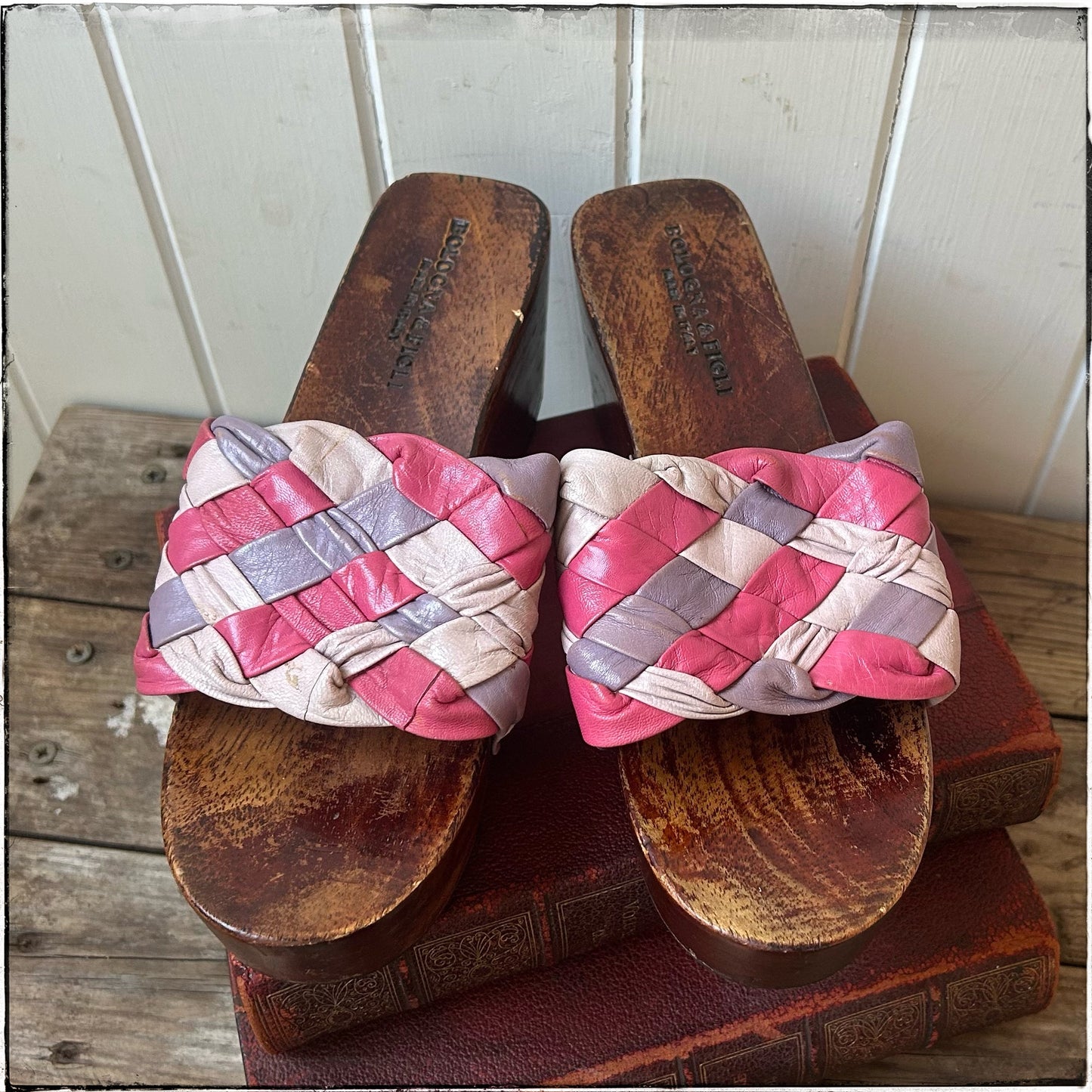 Vintage 70s Leather Clogs - Size 6