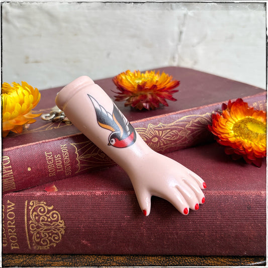 Porcelain Doll Arm Key Ring - Swallow