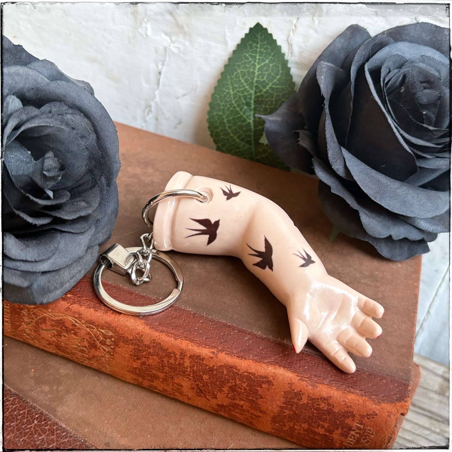 Large Doll Arm Key Ring - Swallows