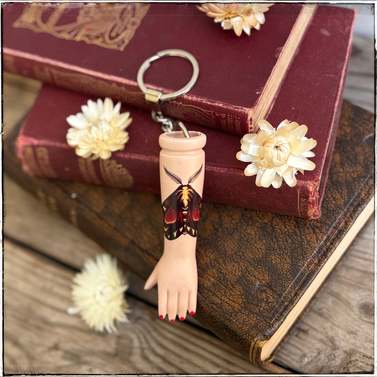 Porcelain Doll Arm Key Ring - Autumn Moth