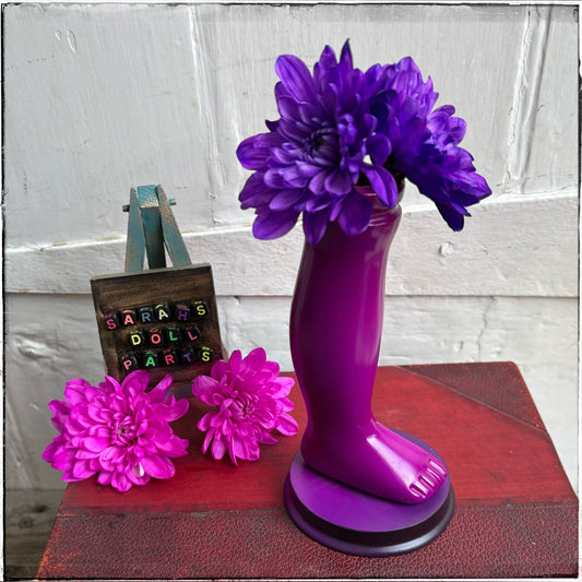 Large Doll Leg Vase - Neon Purple