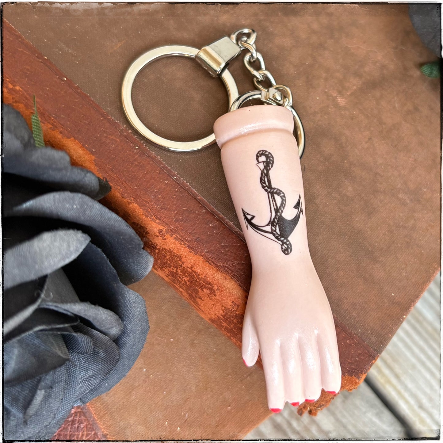 Doll Arm Key Ring - Anchor