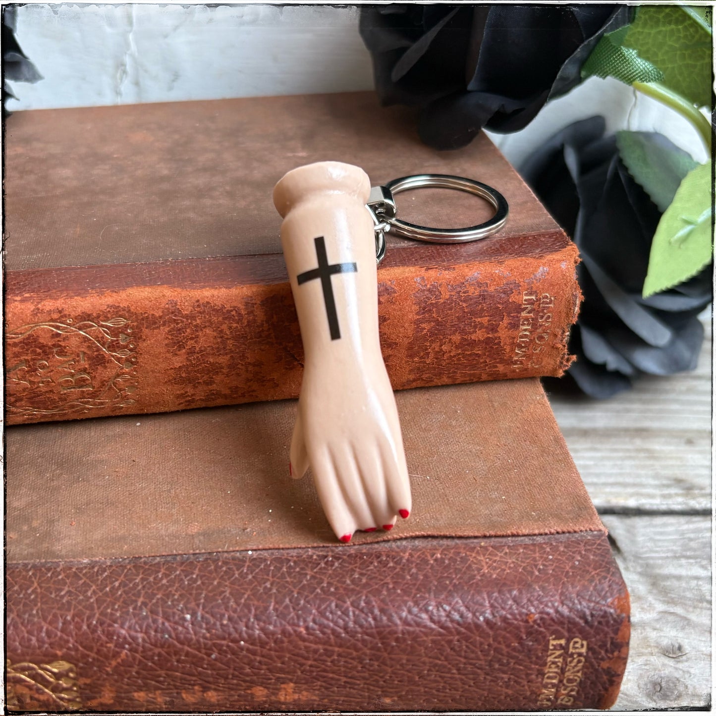 Doll Arm Key Ring - Cross