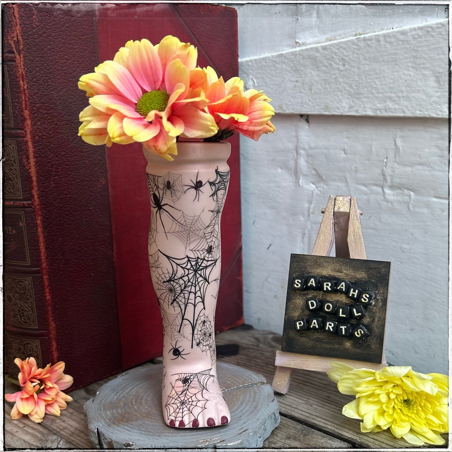 Doll Leg Vase - Spiderwebs