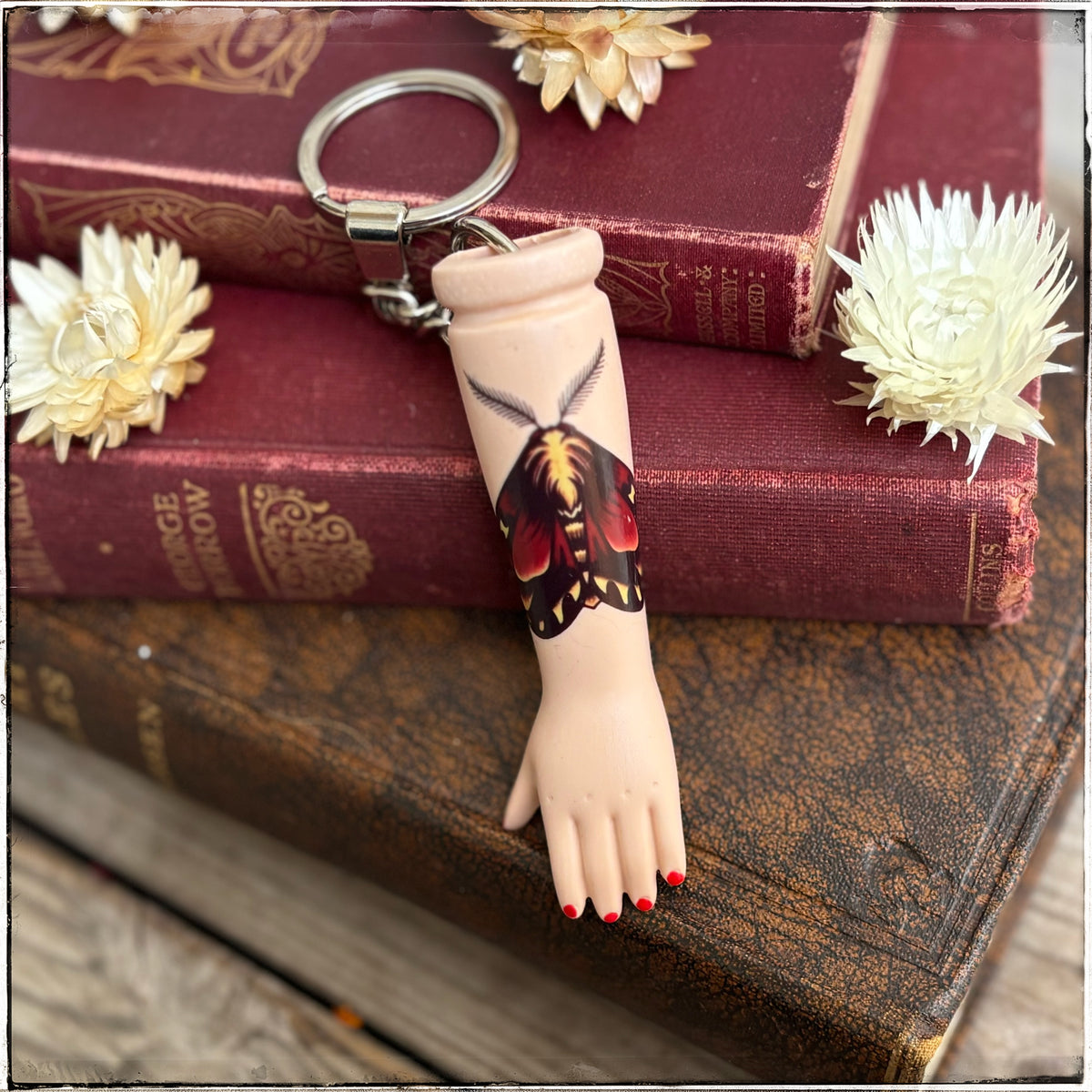 Porcelain Doll Arm Key Ring - Autumn Moth