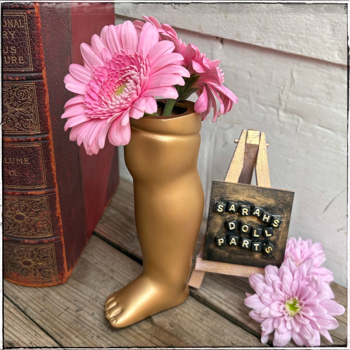 Large Doll Leg Vase - Gold