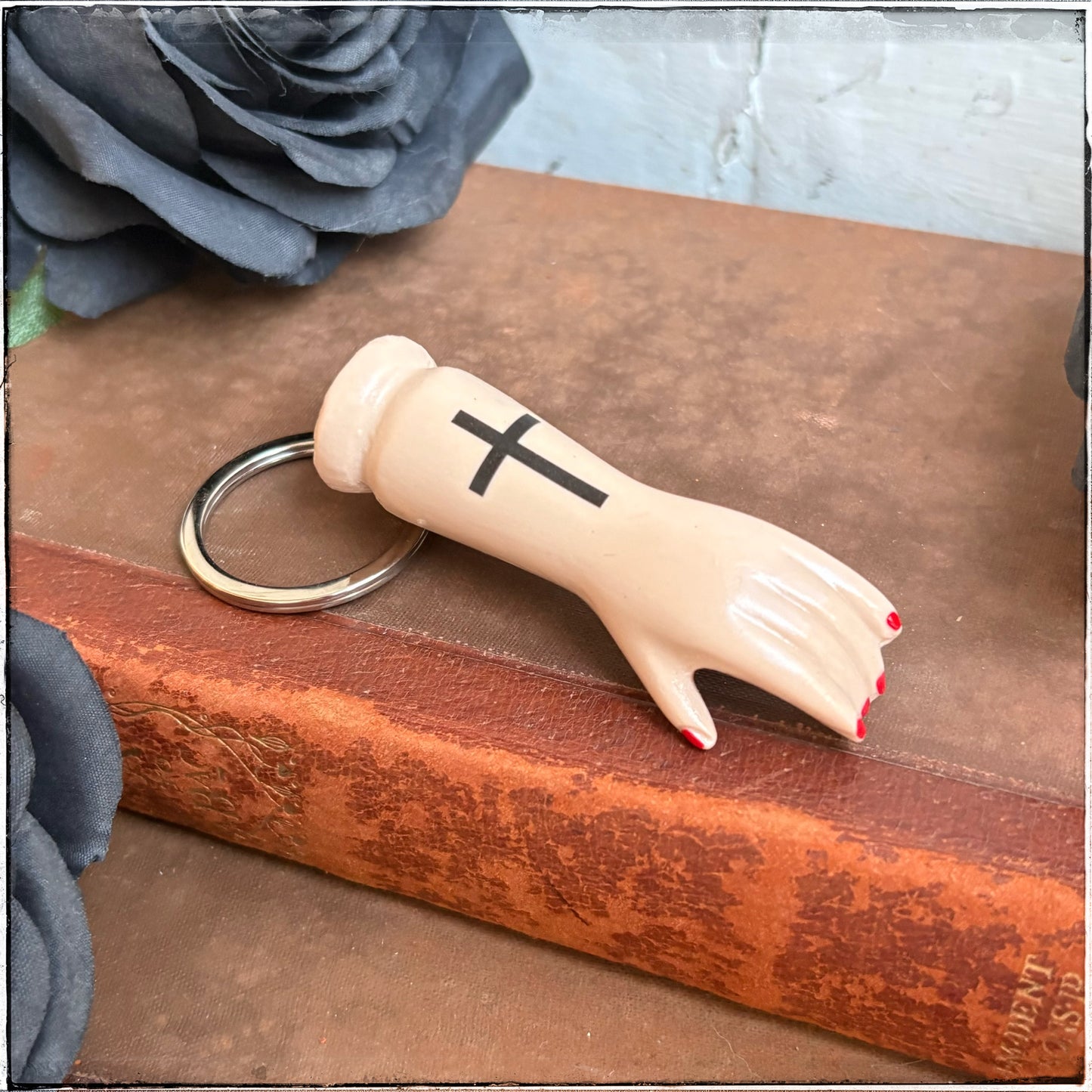 Doll Arm Key Ring - Cross