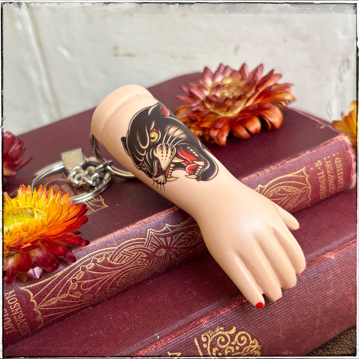 Porcelain Doll Arm Key Ring - Panther