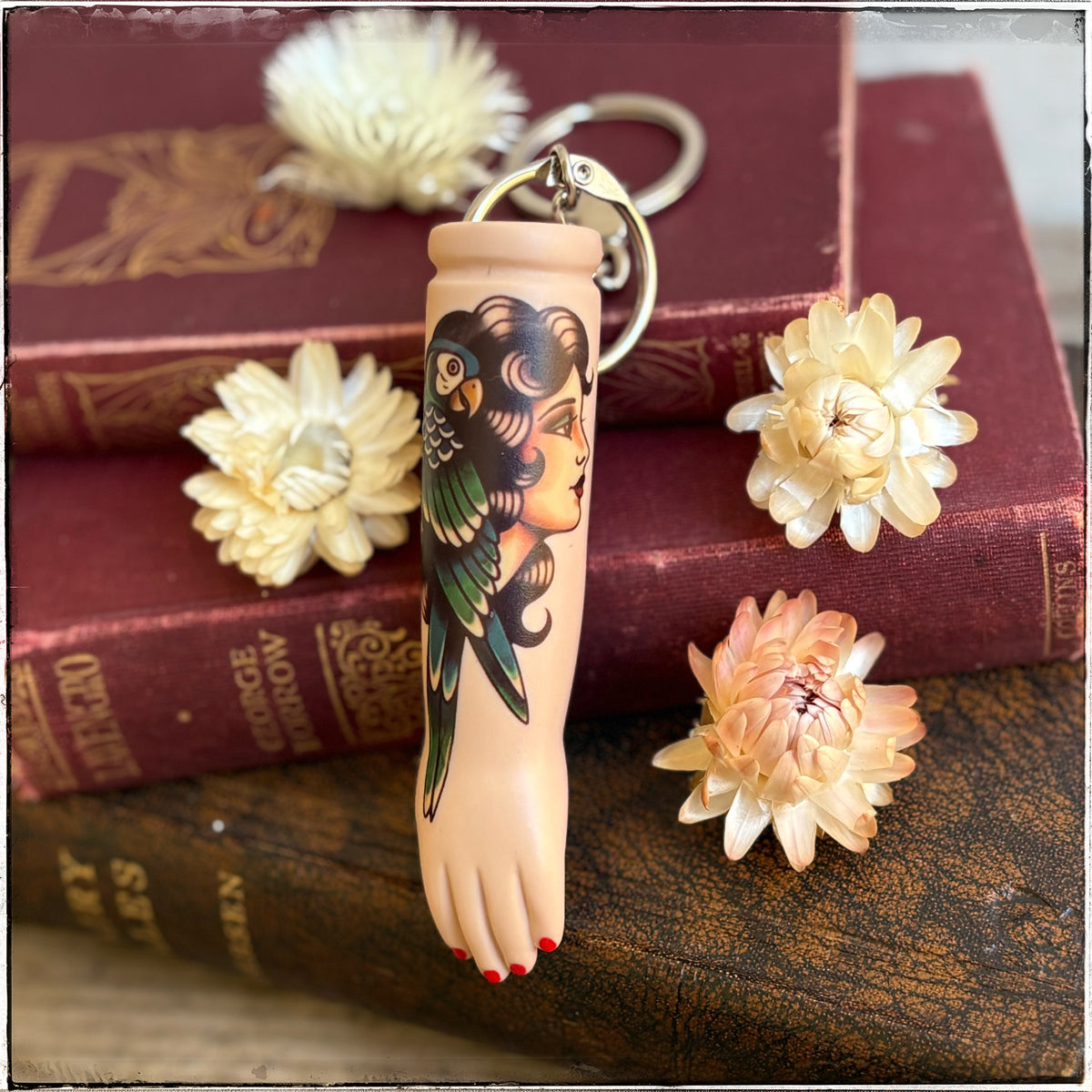 Large Porcelain Doll Arm Key Ring - Gypsy