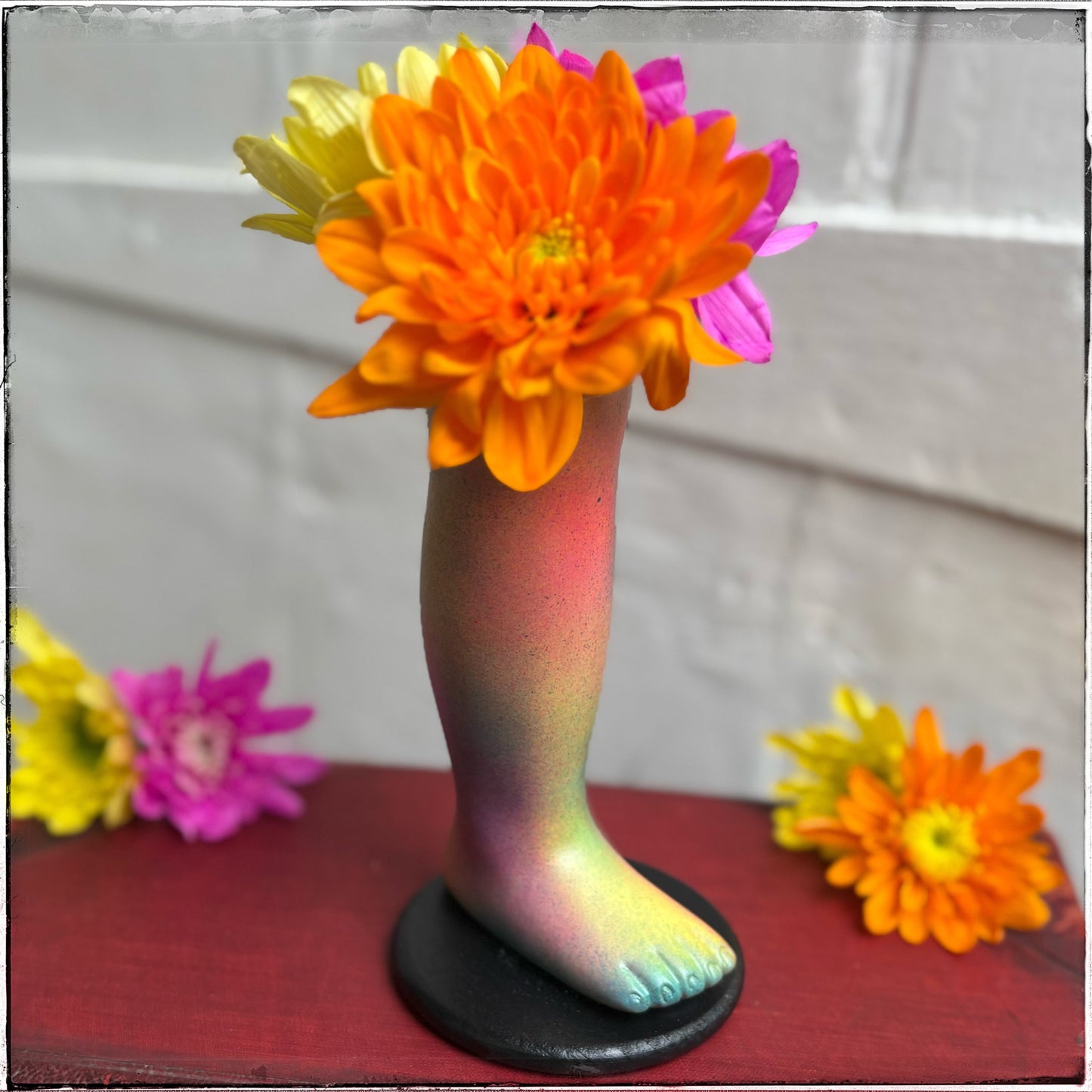 Large Doll Leg Vase - Rainbow