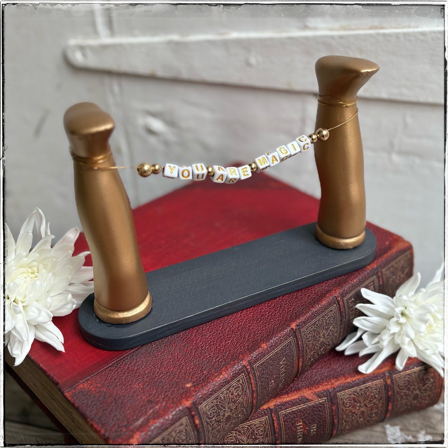 Large Recycled Porcelain Doll Leg Sign Holder - You Are Magic