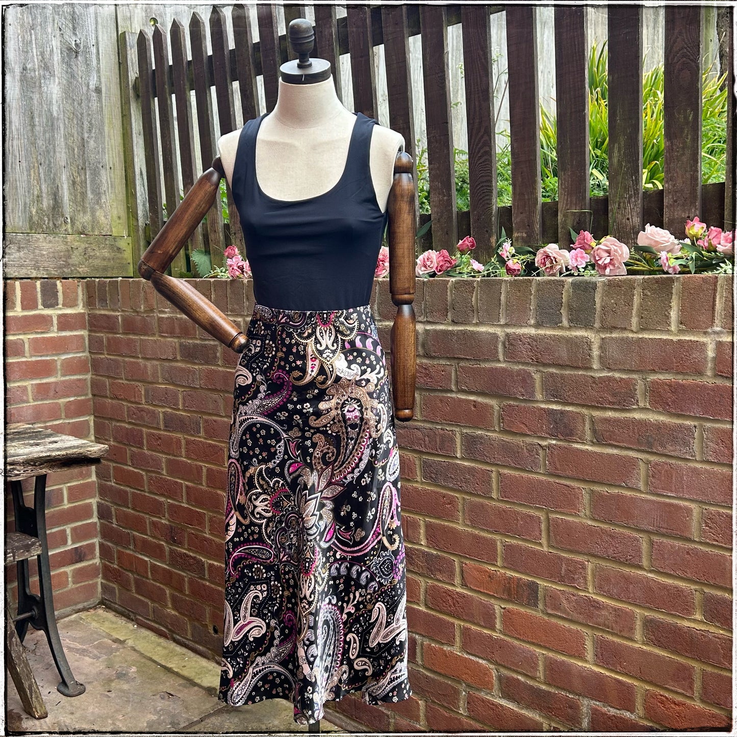 Monsoon Satin Paisley Maxi Skirt