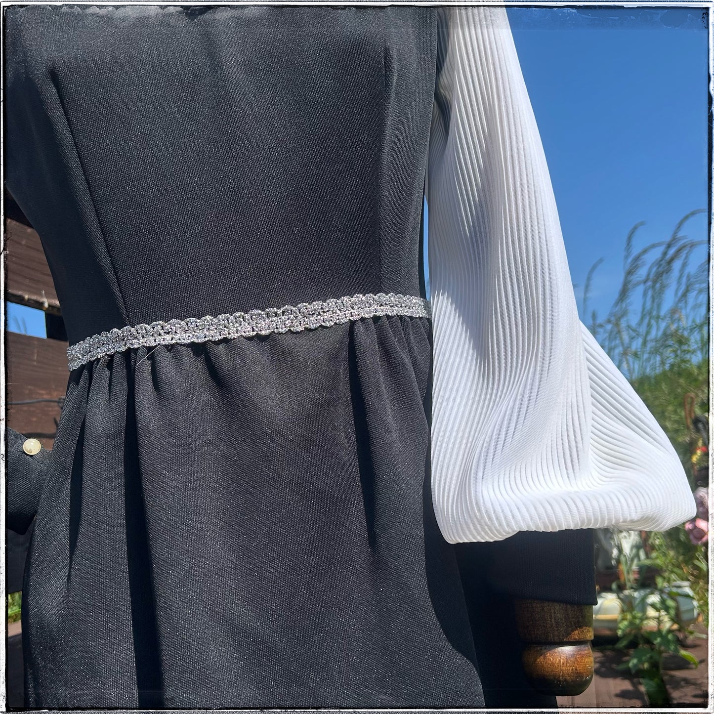 Vintage 70s Black Prairie Maxi Dress