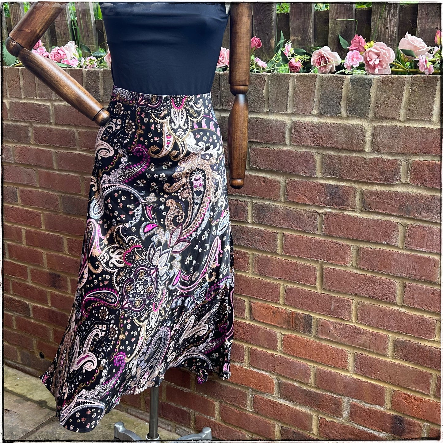 Monsoon Satin Paisley Maxi Skirt