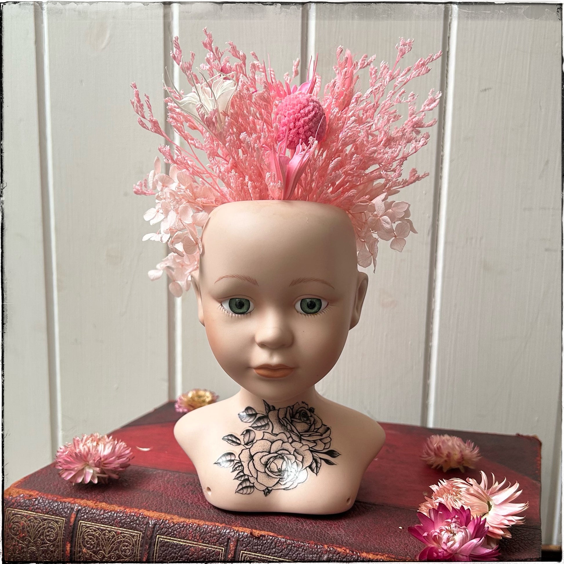 Vintage recycled porcelain doll head -Harlow