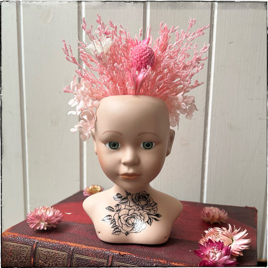 Vintage recycled porcelain doll head -Harlow