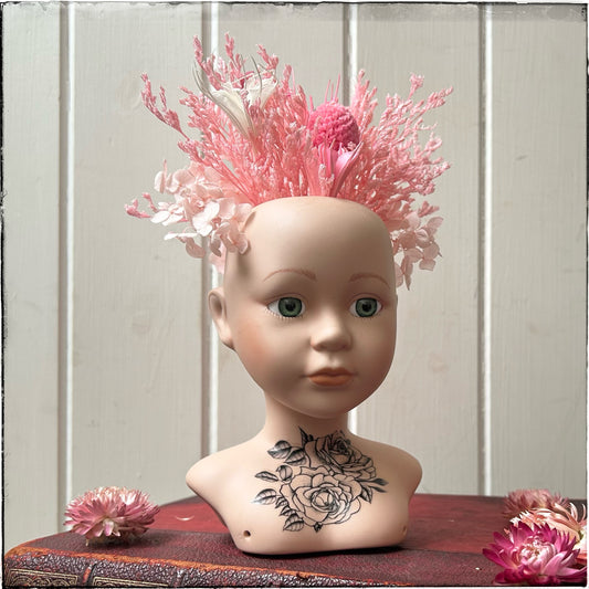 Vintage recycled porcelain doll head -Harlow Side