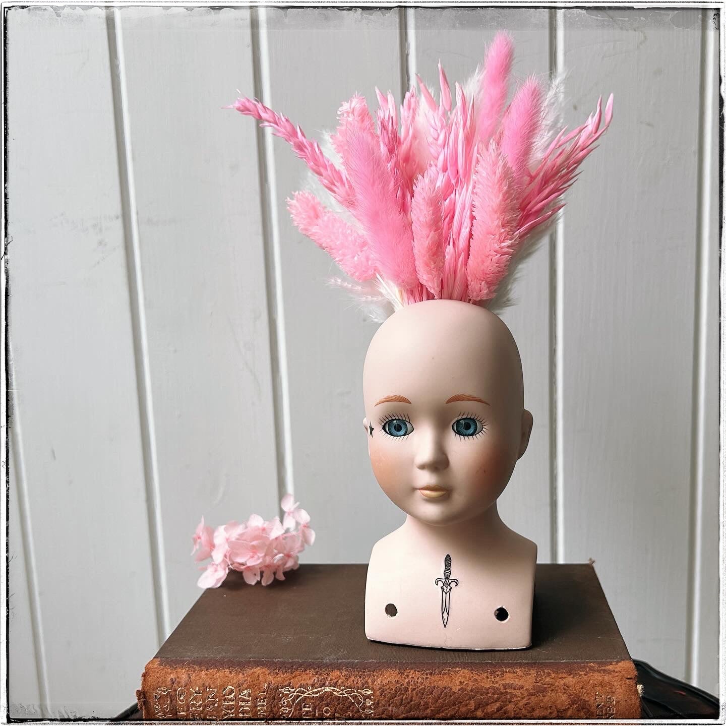 Vintage recycled porcelain doll head - Heather