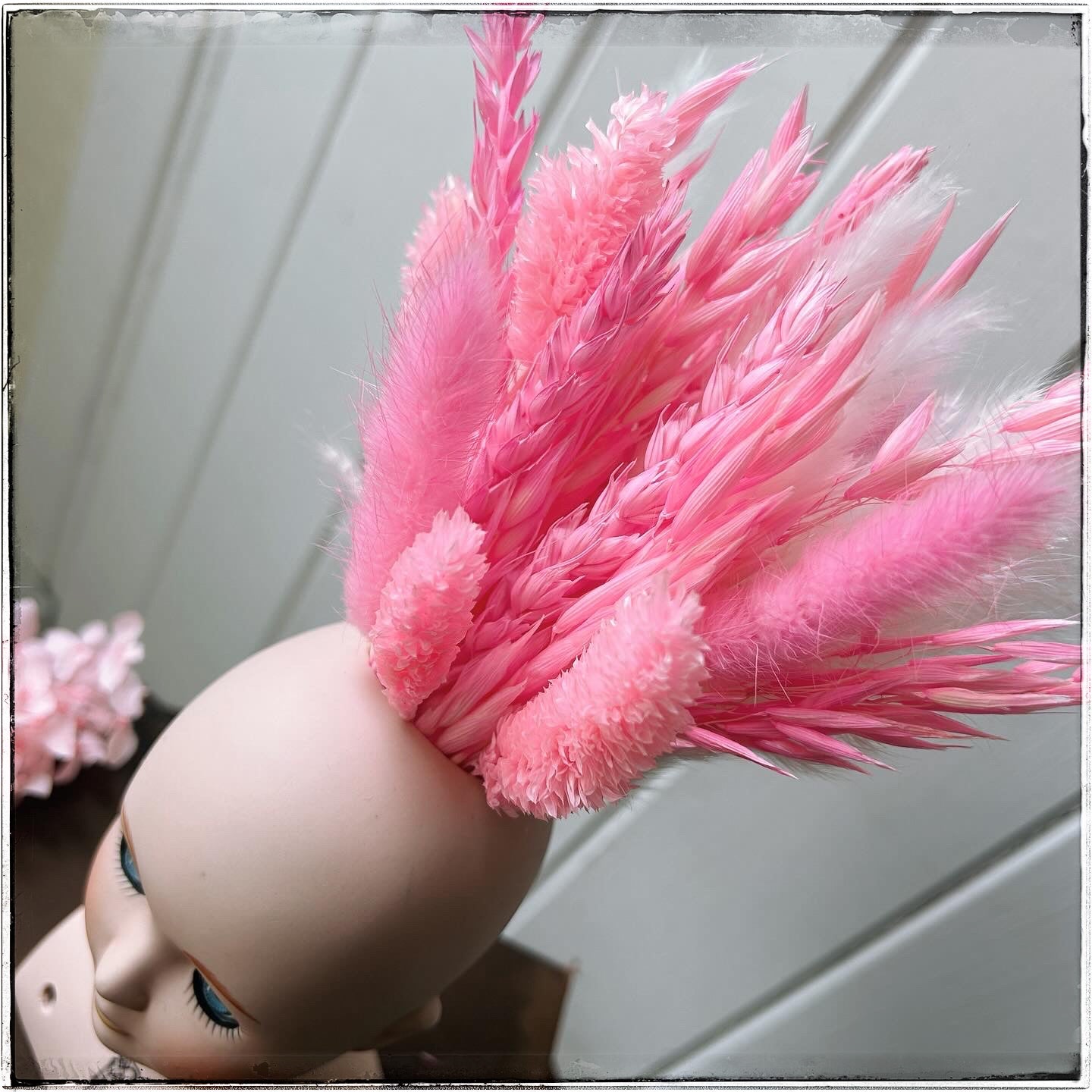 Vintage recycled porcelain doll head - Heather Hair