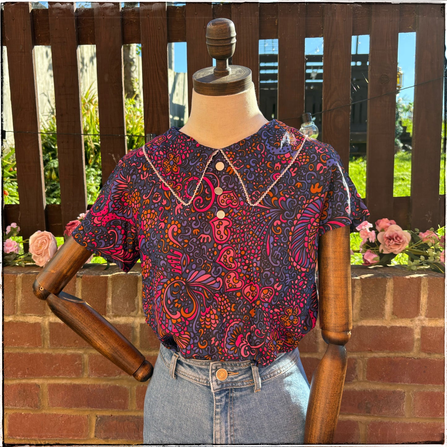 Vintage Psychedelic Collar Blouse