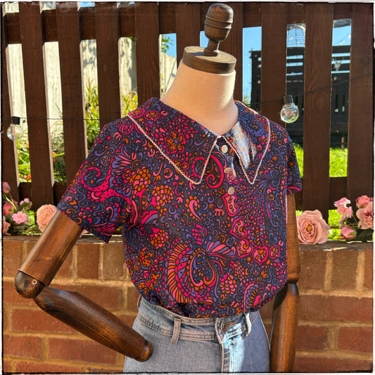 Vintage Psychedelic Collar Blouse