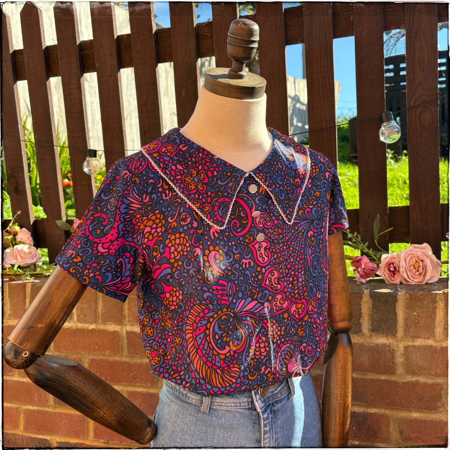 Vintage Psychedelic Collar Blouse